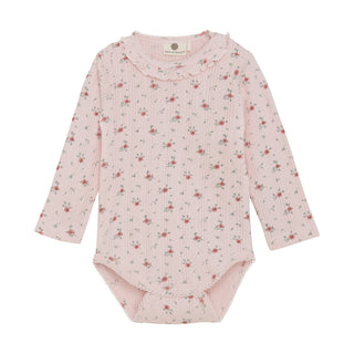 Langarm Body Veiled Rose Rosa mit Blumenprint von En Fant