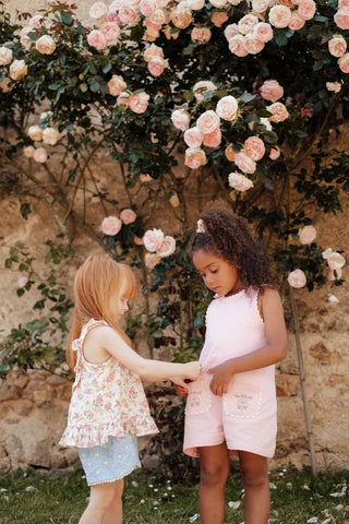 Musselin-Bluse Zelie gebrochenes Weiss mit Blumenprint von Louise Misha