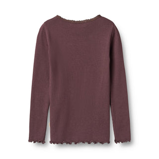 Modal Rib-Langarmshirt Reese Fudge von Wheat