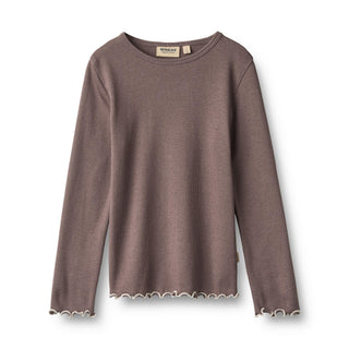Modal Rib Langarmshirt Elsie Plum Truffle von Wheat