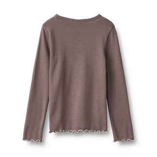 Modal Rib Langarmshirt Elsie Plum Truffle von Wheat