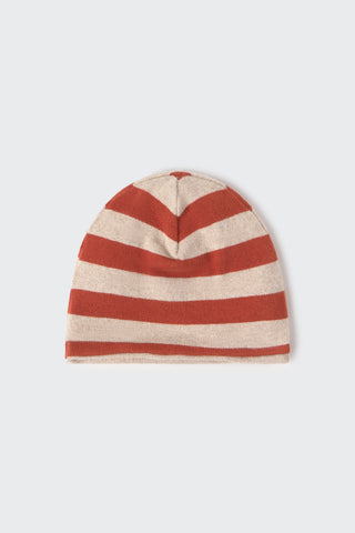 Baby Beanie Braun-Grau gestreift von Cozmo