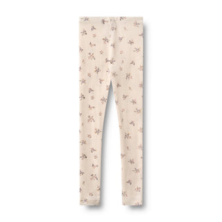 Merinowolle Leggings Agi Eggshell Flowers mit Blumenprint von Wheat