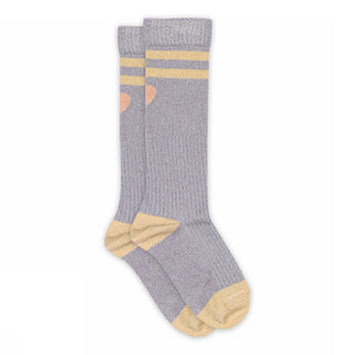 Glitzer Kniesocken Wisteria mit Streifen von mp Denmark