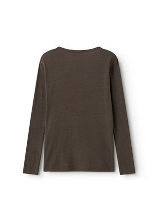 Merinowolle Rib Shirt Tamra Terre Braun von MarMar Copenhagen