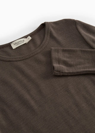 Merinowolle Rib Shirt Tamra Terre Braun von MarMar Copenhagen