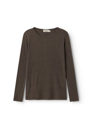 Merinowolle Rib Shirt Tamra Terre Braun von MarMar Copenhagen