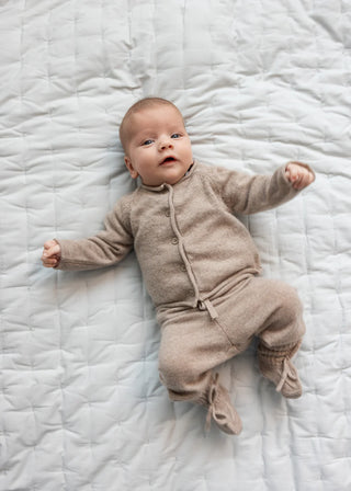 Cashmere Babyschuhe Beige Meliert von MarMar