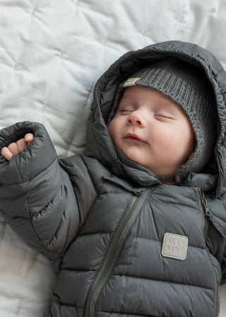 Baby-Strickmütze Aly Grau meliert von MarMar Copenhagen