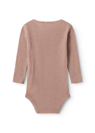 Merinowolle Langarm Body Benedikte Burnt Rose von MarMar Copenhagen