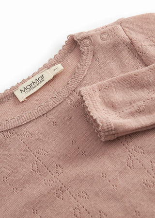 Merinowolle Langarm Body Benedikte Burnt Rose von MarMar Copenhagen