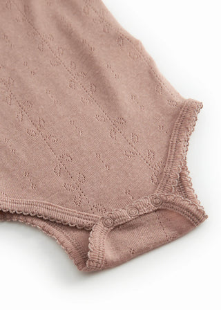 Merinowolle Langarm Body Benedikte Burnt Rose von MarMar Copenhagen