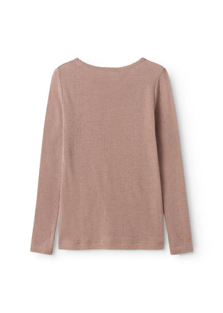 Merinowolle Langarm Shirt Tamra Burnt Rose von MarMar Copenhagen