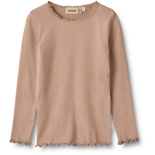 Modal Rib-Langarmshirt Nougat Rose von Wheat