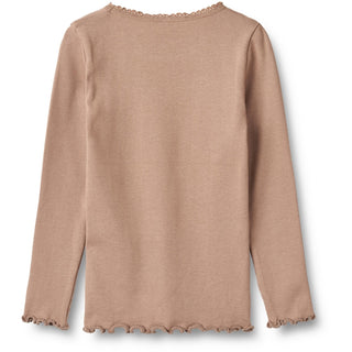 Modal Rib-Langarmshirt Nougat Rose von Wheat