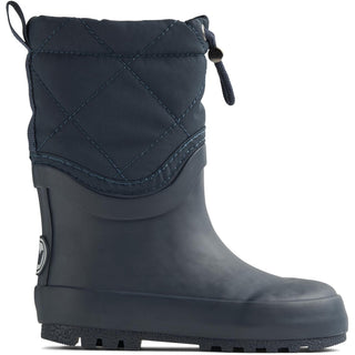 Gummi-Schneestiefel gefüttert Navy Blau von Wheat