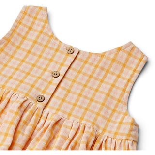 Babykleid Sienna Pastellgelb kariert von Wheat