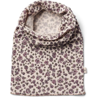 Merinowolle Schlauchschal Arta mit violettem Herbstblumenprint von Wheat