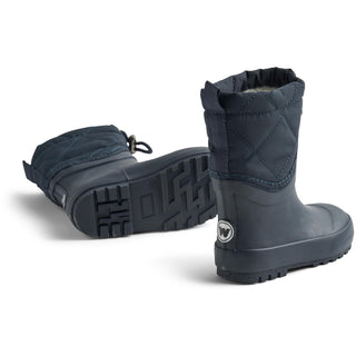 Gummi-Schneestiefel gefüttert Navy Blau von Wheat