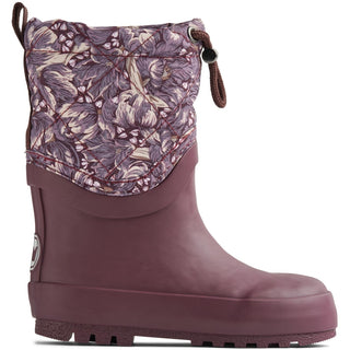 Gummi-Schneestiefel gefüttert Purple mit Tulpenprint von Wheat