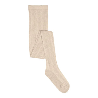 Glitzer Strumpfhose Celosia Ecru Silver von mp Denmark