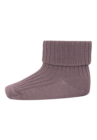 Wolle Ripp-Socken Mauve von mp Denmark