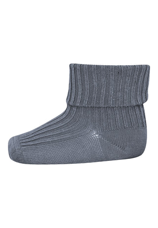 Wolle Ripp-Socken Hellblau von mp Denmark