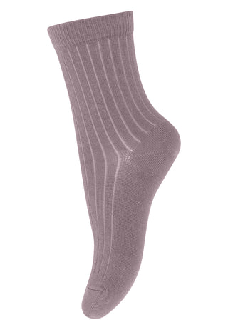 Wolle Ripp-Socken Violett von mp Denmark