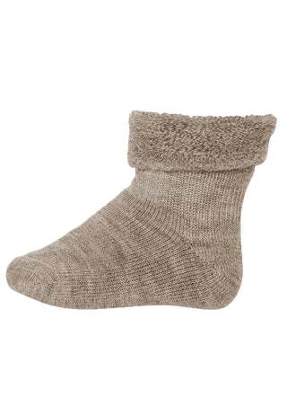 Merinowolle Socken Beige meliert von mp Denmark