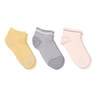 Glitzersocken 3er Set Rosa-Lila-Gelb von mp Denmark