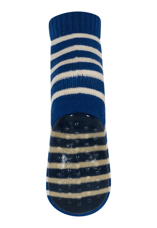 Baumwolle Anti-Rutsch Socken Blau-Weiss gestreift von mp Denmark