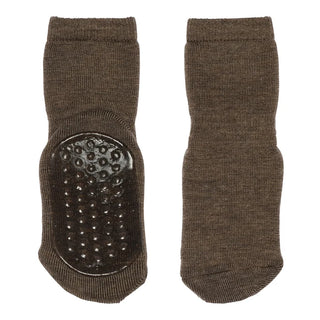 Wolle Anti-Rutsch Socken Brown Melange von Go Baby Go (mp Denmark)