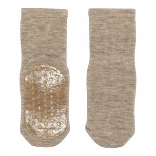 Wolle Anti-Rutsch Socken Light Brown Melange von Go Baby Go (mp Denmark)