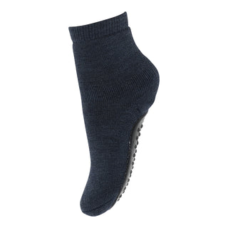 Merinowolle Anti-Rutsch Socken Blau von mp Denmark