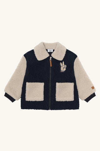 Teddy Jacke Erik Blau-Beige von Hust & Claire