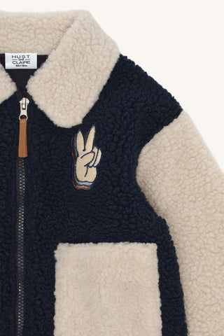 Teddy Jacke Erik Blau-Beige von Hust & Claire