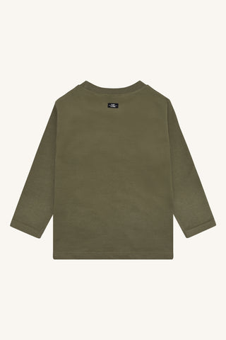 Langarm Shirt Anton Khaki mit Autoprint von Hust & Claire