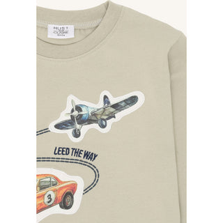 Langarm Shirt Anton Green Stone Retro Road von Hust & Claire