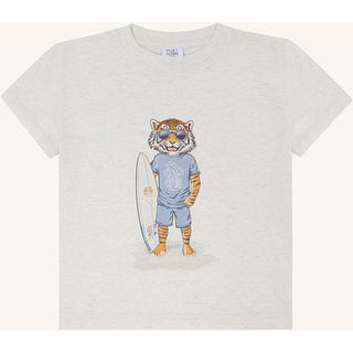 T-Shirt Arthur Beige meliert mit Tigerprint von Hust & Claire