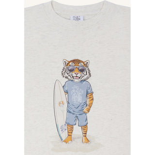 T-Shirt Arthur Beige meliert mit Tigerprint von Hust & Claire