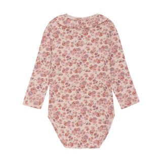 Langarm Body rosa mit Blumenmuster von Minymo