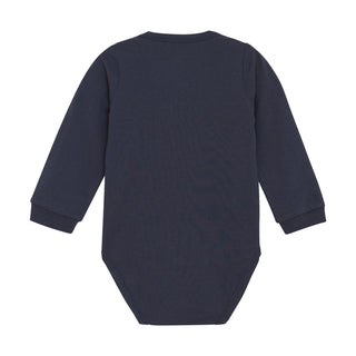 Langarm Baumwoll Body Blau mit Tiermotiv von Minymo
