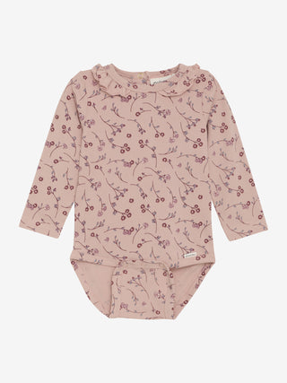 Langarm Body rosa mit Blumenmuster von Minymo