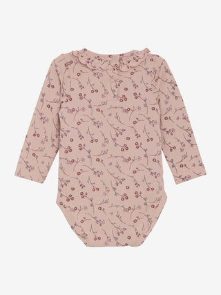 Langarm Body rosa mit Blumenmuster von Minymo
