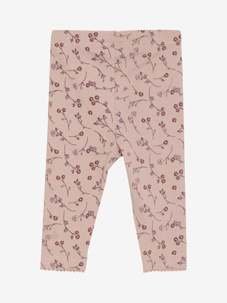 Baumwoll Leggings Rosa mit Blumenmuster von Minymo