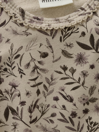 Bambus-Baumwolle Body Smoke Grey mit Blumenmuster von Minymo