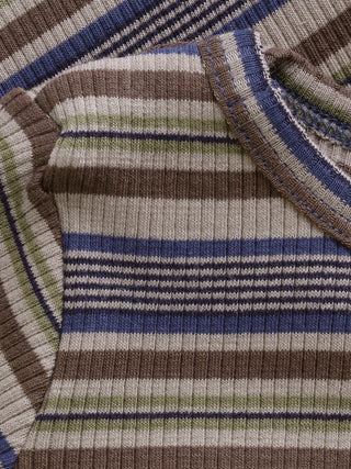 Langarm Baumwoll Rib Body Parisian Night gestreift von Minymo