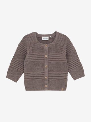 Strickjacke Dark Brown Melange von Minymo