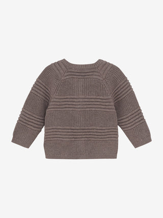 Strickjacke Dark Brown Melange von Minymo