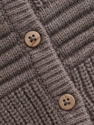 Strickjacke Dark Brown Melange von Minymo